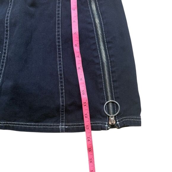 Urban Outfitters Black Contrast stitch Double Side zip Micro Mini Skirt XS - Picture 5 of 8